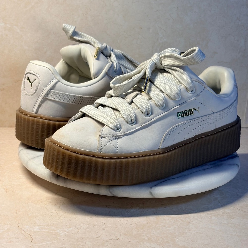 Puma x Fenty Rihanna Creeper Phatty Warm White Gum Platform Sneakers 399865-03